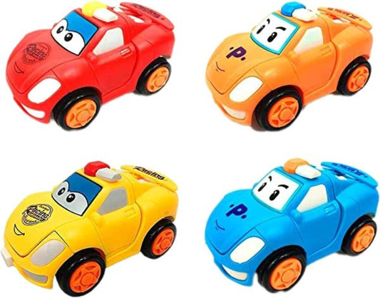 1 Pc – Pull Back Robot Car Toy – Push & Go Convert Robot Cars Toys For Kids Boys Girls Baby Babies Friction Powered Vehicle – Random Color