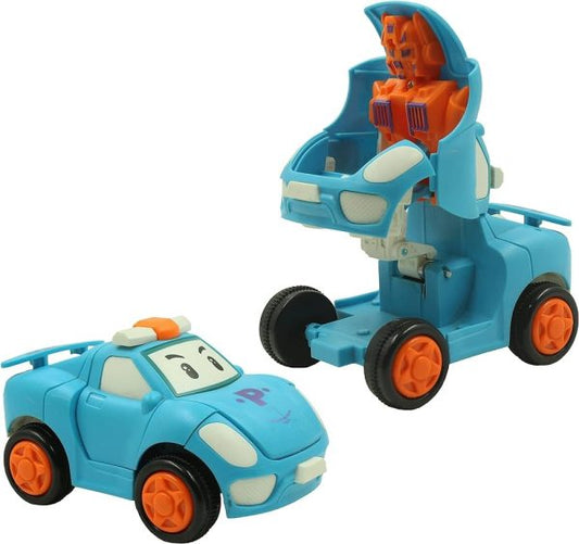 1 Pc – Pull Back Robot Car Toy – Push & Go Convert Robot Cars Toys For Kids Boys Girls Baby Babies Friction Powered Vehicle – Random Color