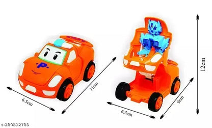 1 Pc – Pull Back Robot Car Toy – Push & Go Convert Robot Cars Toys For Kids Boys Girls Baby Babies Friction Powered Vehicle – Random Color